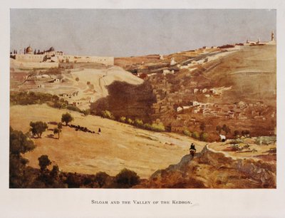 Akvarell av Stanley Inchbold, föreställande Kidrondalen, i Jerusalem, Palestina 1906 av Stanley Inchbold