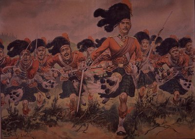 Charge of the Black Watch, ca 1900 av Stanley L. (after) Wood