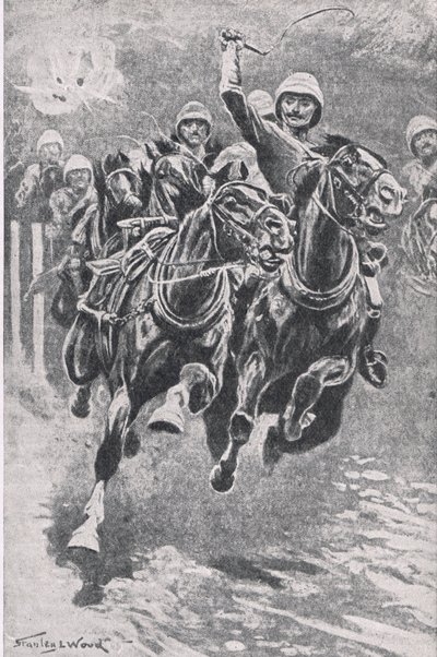 Löjtnant Maclaine tar upp vapnen vid Maiwand, 17 juli 1880, illustration från brittiska striderna på land och hav, 1915 av Stanley L. Wood