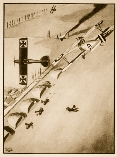 Överste Bishop Gains his V.C, illustration från "Flying Memories" av John Hamilton av Stanley Orton Bradshaw