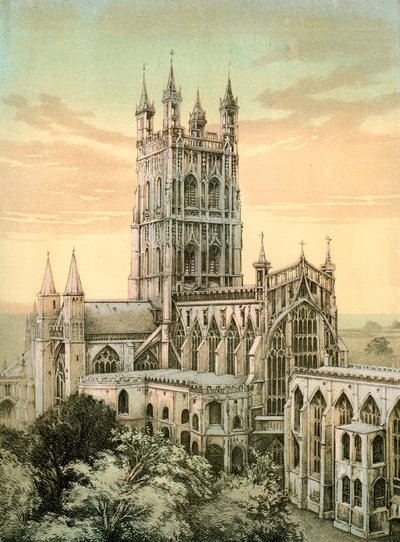 Gloucester Cathedral, Gloucestershire, c1870 av Stannard and Son