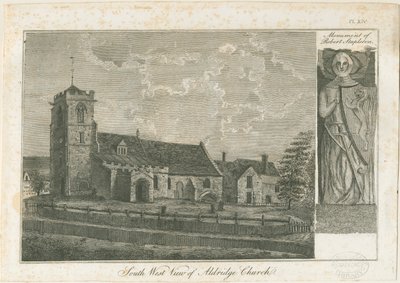 Aldridge Church: gravyr, nd [1762-1802] av Stebbing Shaw