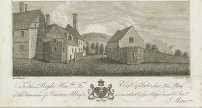 Burton-upon-Trent Abbey: gravyr, nd [c1795] (tryck) av Stebbing Shaw
