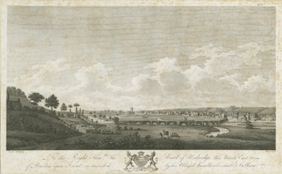 Burton-upon-Trent Bridge and Town: gravyr, 1779 av Stebbing Shaw
