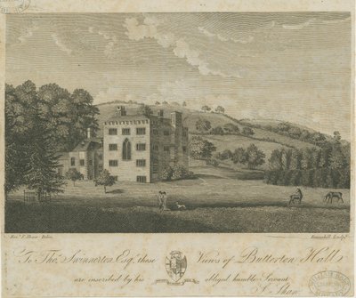 Butterton Hall: gravyr och [1700-talet] av Stebbing Shaw