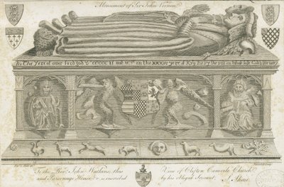 Clifton Campville Church - Vernon Monument: gravyr, nd [1762-1802] av Stebbing Shaw