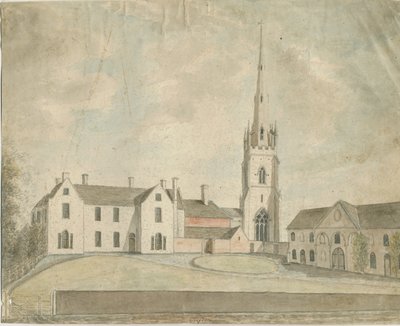 Clifton Campville Church: akvarellmålning och [c 1790] av Stebbing Shaw