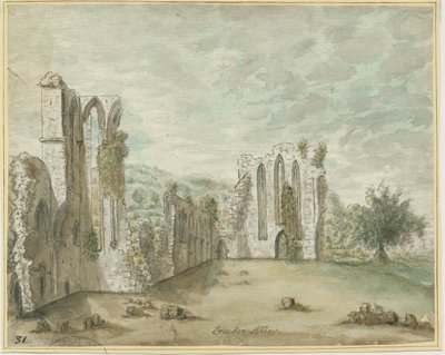 Croxden Abbey: akvarellmålning, nd [1762-1802] (målning) av Stebbing Shaw