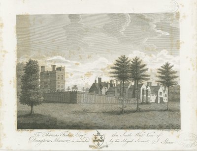 Drayton Bassett - "Drayton Manor": gravyr, nd [1795] av Stebbing Shaw
