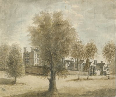 Drayton Bassett - "Drayton Manor": akvarellmålning, nd [1789-1793] av Stebbing Shaw