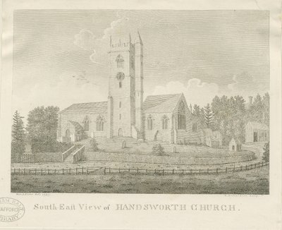 Handsworth Church: gravyr av Stebbing Shaw