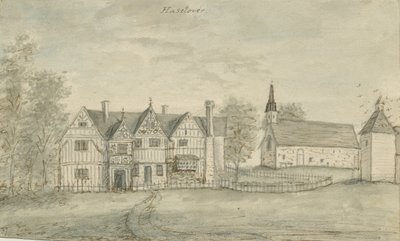 Haselour Chapel: akvarellmålning, nd [1797] av Stebbing Shaw