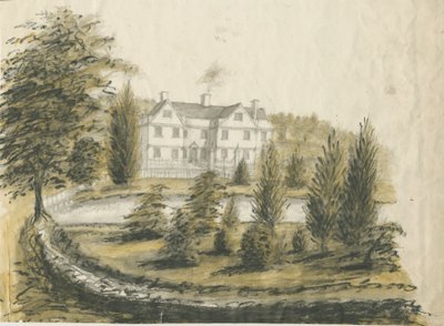 Madeley - Old House: akvarellteckning, nd [1762-1802] av Stebbing Shaw