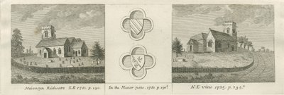 Mavesyn Ridware Church: gravyr, 1781 av Stebbing Shaw