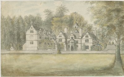 Norton Canes - Little Wyrley Hall: akvarellmålning, nd [1762-1802] av Stebbing Shaw