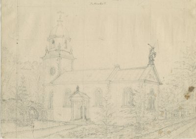 Patshull Church: blyertsteckning, nd [1762-1802] av Stebbing Shaw
