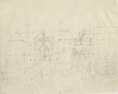 Patshull House: blyertsteckning, nd [?1762-1802] av Stebbing Shaw
