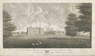 Shenstone Park - Hall: gravyr och [sent 1700-tal] (tryck) av Stebbing Shaw