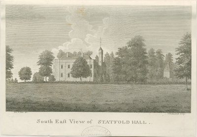 Statfold Hall: gravyr, nd [1762-1798] (tryck) av Stebbing Shaw