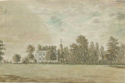 Statfold Hall: akvarellmålning, nd [1762-1802] av Stebbing Shaw