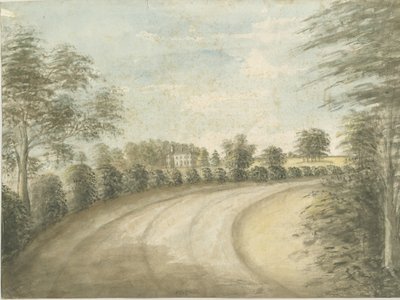 Statfold Hall: akvarellmålning, nd [1762-1802] av Stebbing Shaw