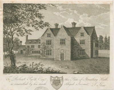 Streethay Hall: gravyr, nd [slutet av 1700-talet] (tryck) av Stebbing Shaw