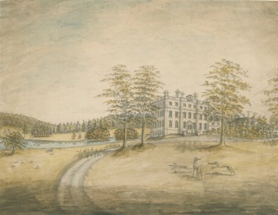 Swinfen Hall: akvarellmålning och [c 1762-1798] av Stebbing Shaw