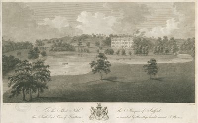 Trentham Hall: gravyr, nd [c 1794] (tryck) av Stebbing Shaw