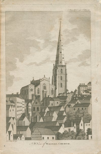 Walsall kyrka: gravyr av Stebbing Shaw