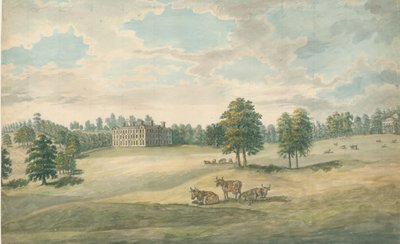 Weston-under-Lizard - Hall: akvarellmålning, nd [1762-1802] av Stebbing Shaw