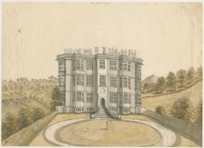 Wootton Lodge: akvarellmålning, nd [1794] av Stebbing Shaw