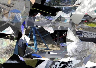 Geometrisk stadscollage av Stefan Fransson