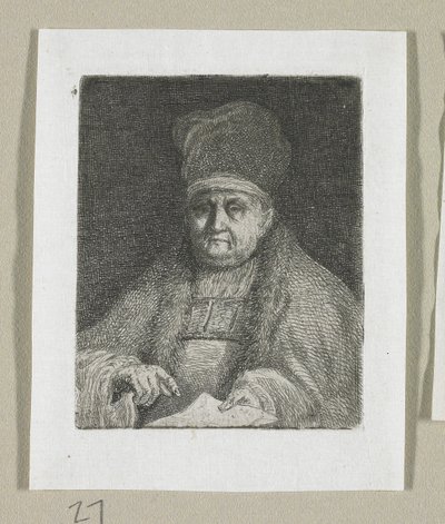 Halvlångt porträtt av en kyrklig dignitär av Stefan Juliusz Norblin de la Gourdaine