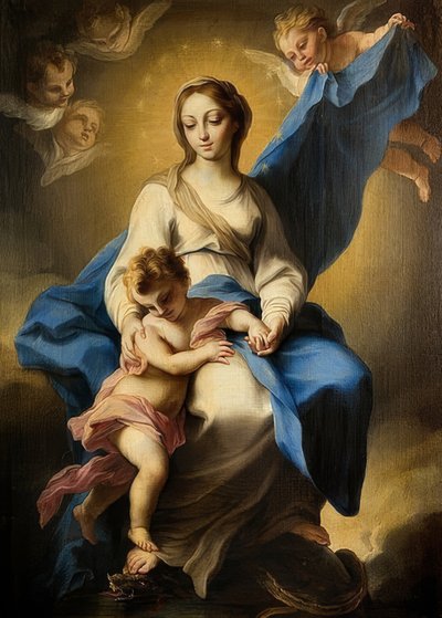 Den obefläckade jungfrun. omkring 1690 av Stefano Maria Legnani