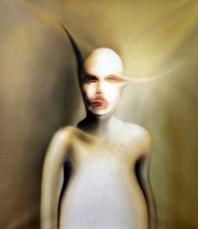 Förvrängt surrealistiskt porträtt av Stefano Mazzolini