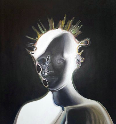 Surrealistiskt abstrakt porträtt av Stefano Mazzolini