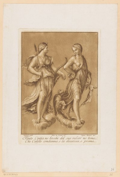 Diana och Callisto Plafondschilderingen van de Loggia di Galatea in de Villa Farnesina te Rome (serietitel) av Stefano Mulinari