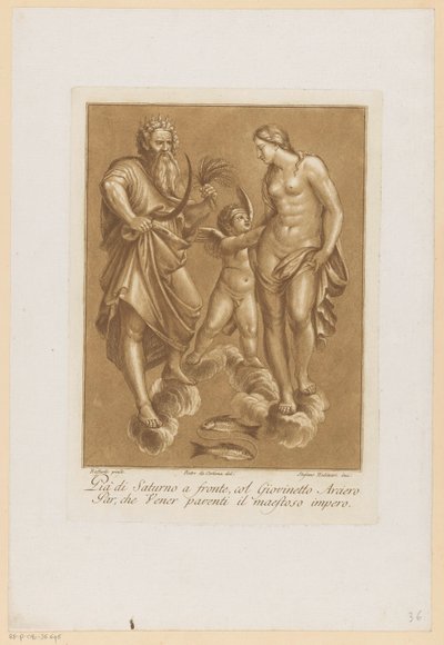 Saturnus, Venus i kärlek Plafondschilderingen van de Loggia di Galatea in de Villa Farnesina te Rome (serietitel) av Stefano Mulinari