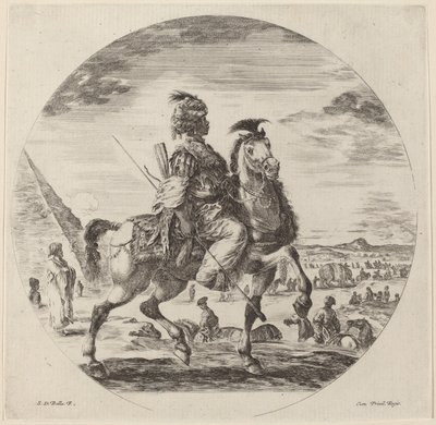 En svart ryttare. av Stefano della Bella