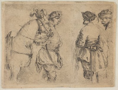 En påle som håller en häst vid tränsen, ca. 1662. av Stefano della Bella