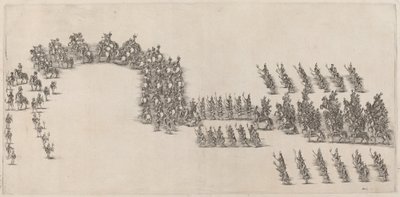 En procession av sextio kavaljerer och fackelbärare, 1652. av Stefano della Bella