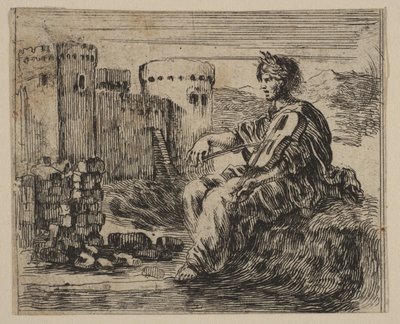 Amphion, från Game of Mythology Jeu de la Mythologie, 1644. av Stefano della Bella