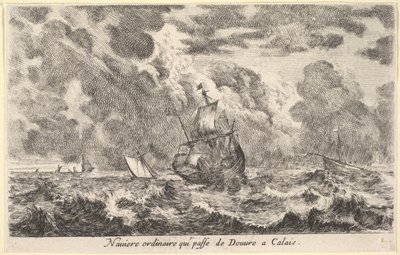 Ett vanligt fartyg på väg mellan Dover och Calais av Stefano della Bella
