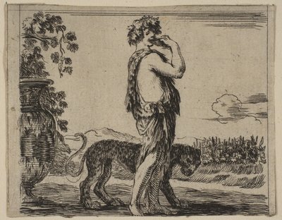 Bacchus, från Game of Mythology Jeu de la Mythologie, 1644. av Stefano della Bella