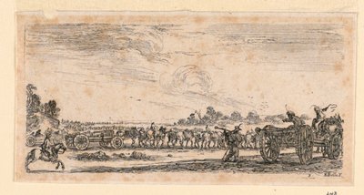 Battle Scene, från "Designs of Some Troop Conduct, Cannons, and Town Attacks" av Stefano della Bella