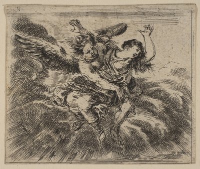 Boreas och Oreithyia, från Game of Mythology Jeu de la Mythologie, 1644. av Stefano della Bella