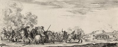 Choc de Cavalerie (etsning på lagt papper) av Stefano della Bella