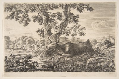 Rådjursjakt, från Animal hunts Jagar på olika djur, ca. 1654. av Stefano della Bella