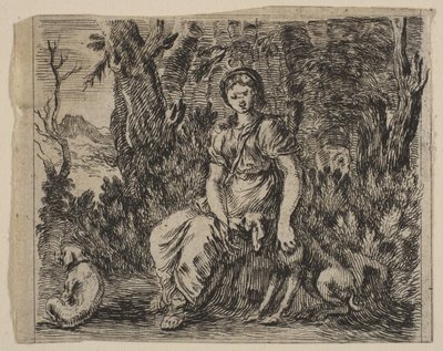 Diana, från Game of Mythology Game of Mythology, 1644. av Stefano della Bella