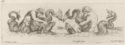 Delfiner och tritoner, troligen 1648. av Stefano della Bella